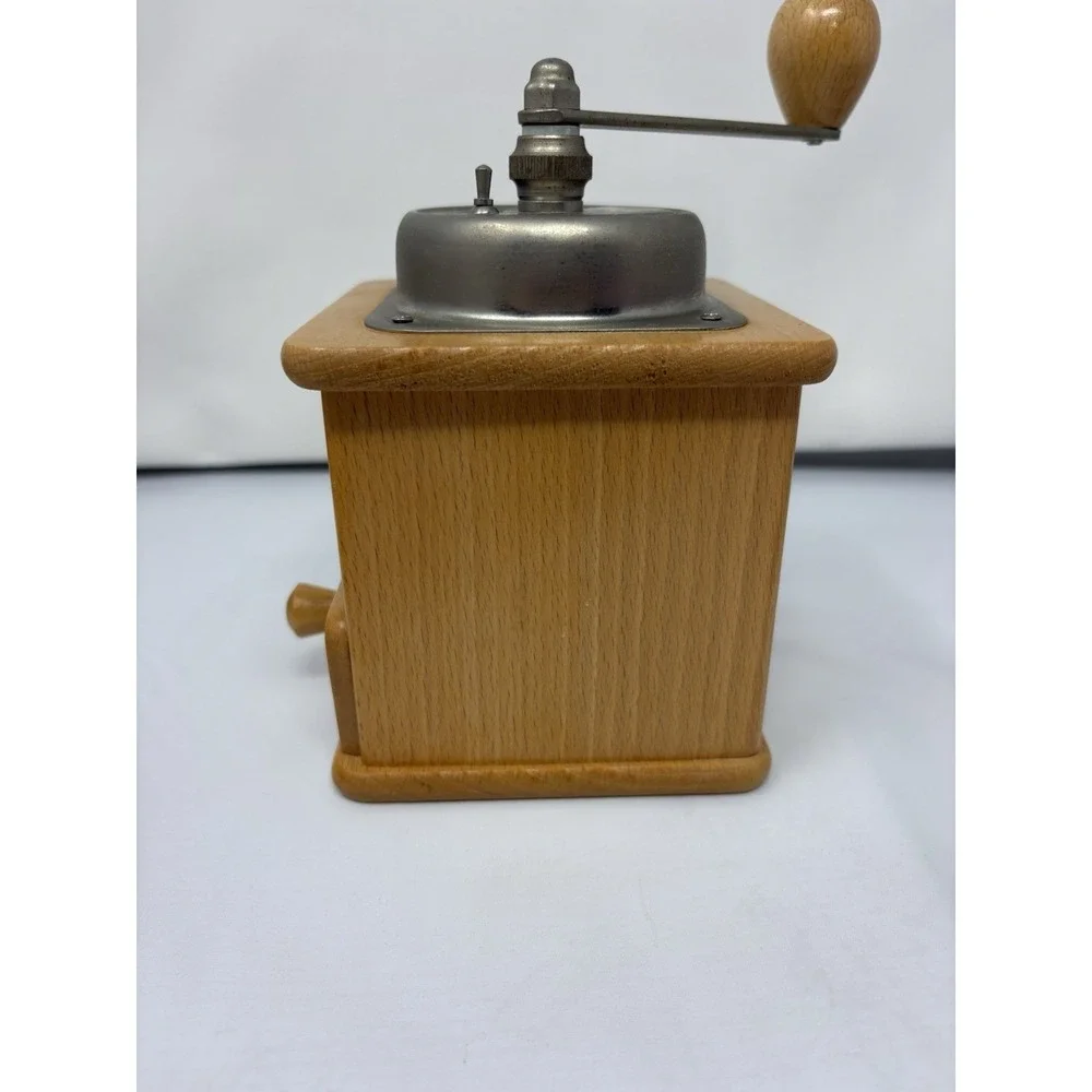 Vintage West German Zassenhaus Coffee Grinder Hand Crank with Drawer Wood Box